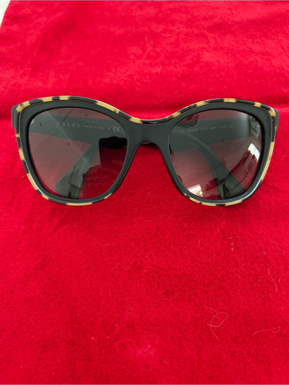 Prada Black with Tortoiseshell Trim Women's Cat Eye Sunglasses